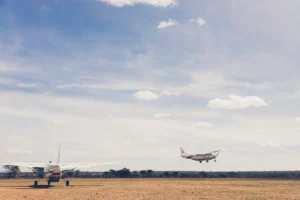 Tanzania safari, flyg fr Serengeti till Arusha 