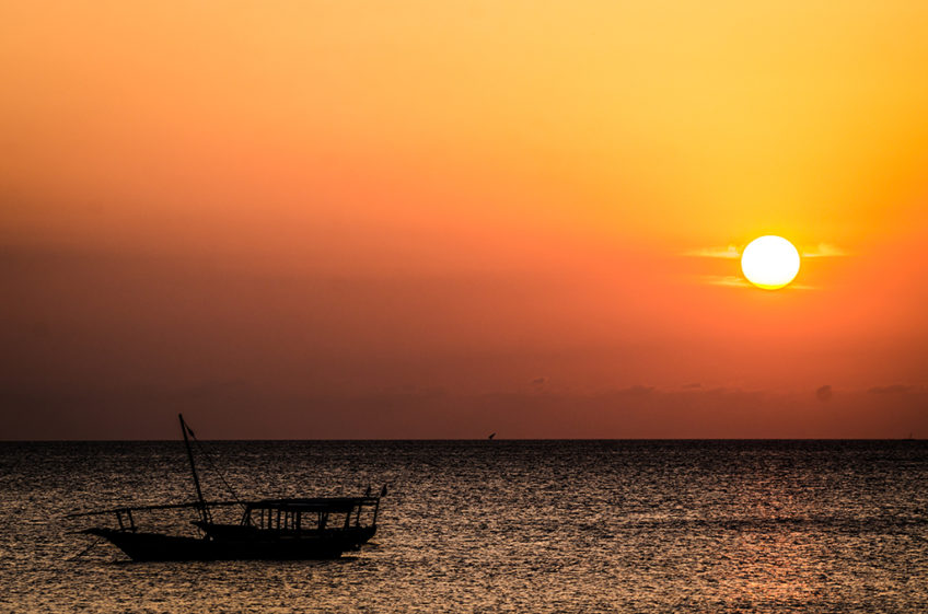 Resa till Zanzibar solnedgång
