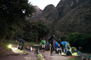 Lägerplats längs Inkaleden Peru